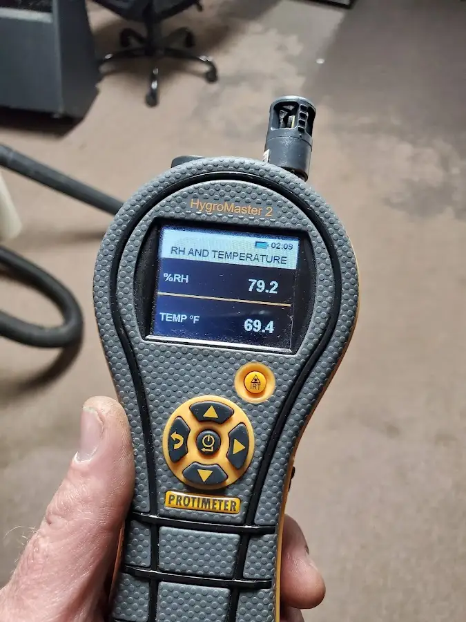 Moisture meter humidity assessment for Fire & Smoke Damage Restoration in Attica